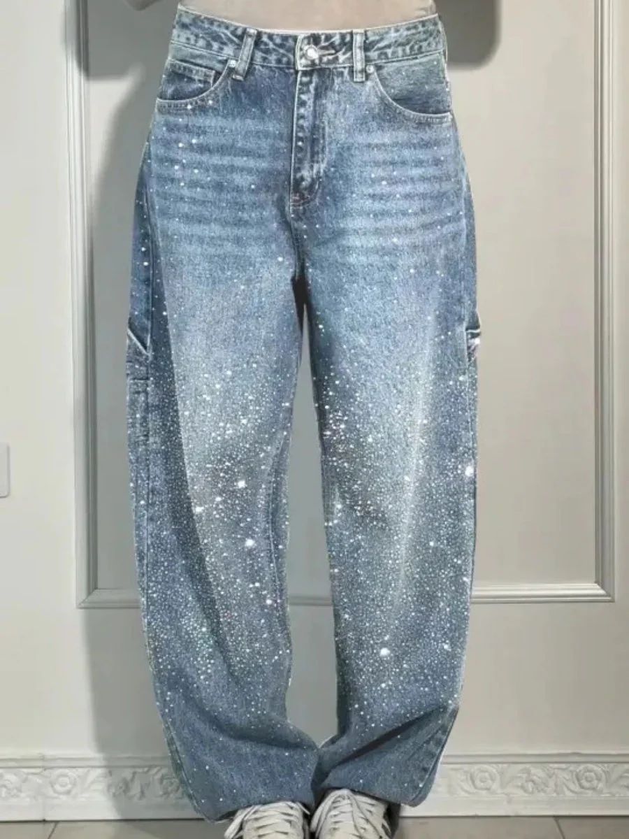 Starry Sky Rhinestones Type Jeans - Image 6
