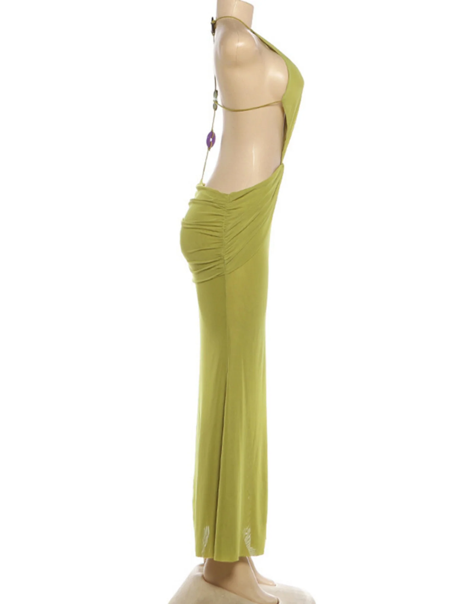 Backless Neckband Mesh Maxi Dresses - Image 6