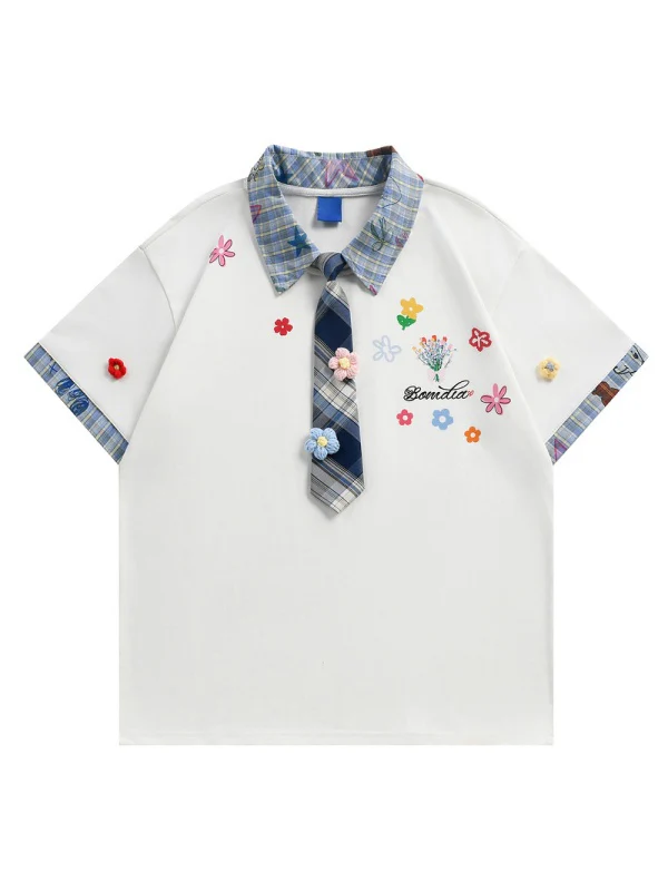 Layered-look Graffiti Academic Style POLO Shirt - Image 2