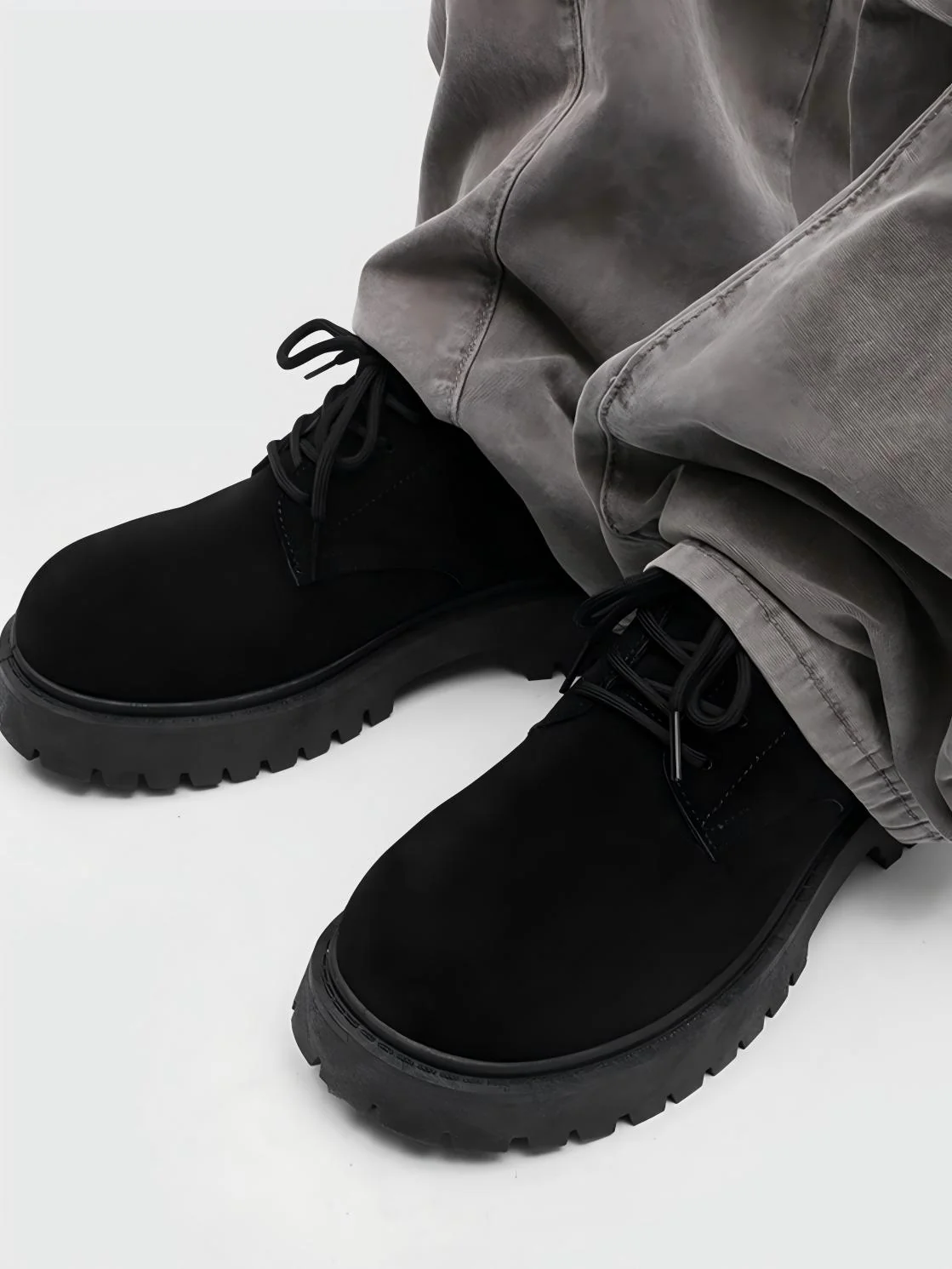 Suede Platform Derby Work Shoes - Image 10