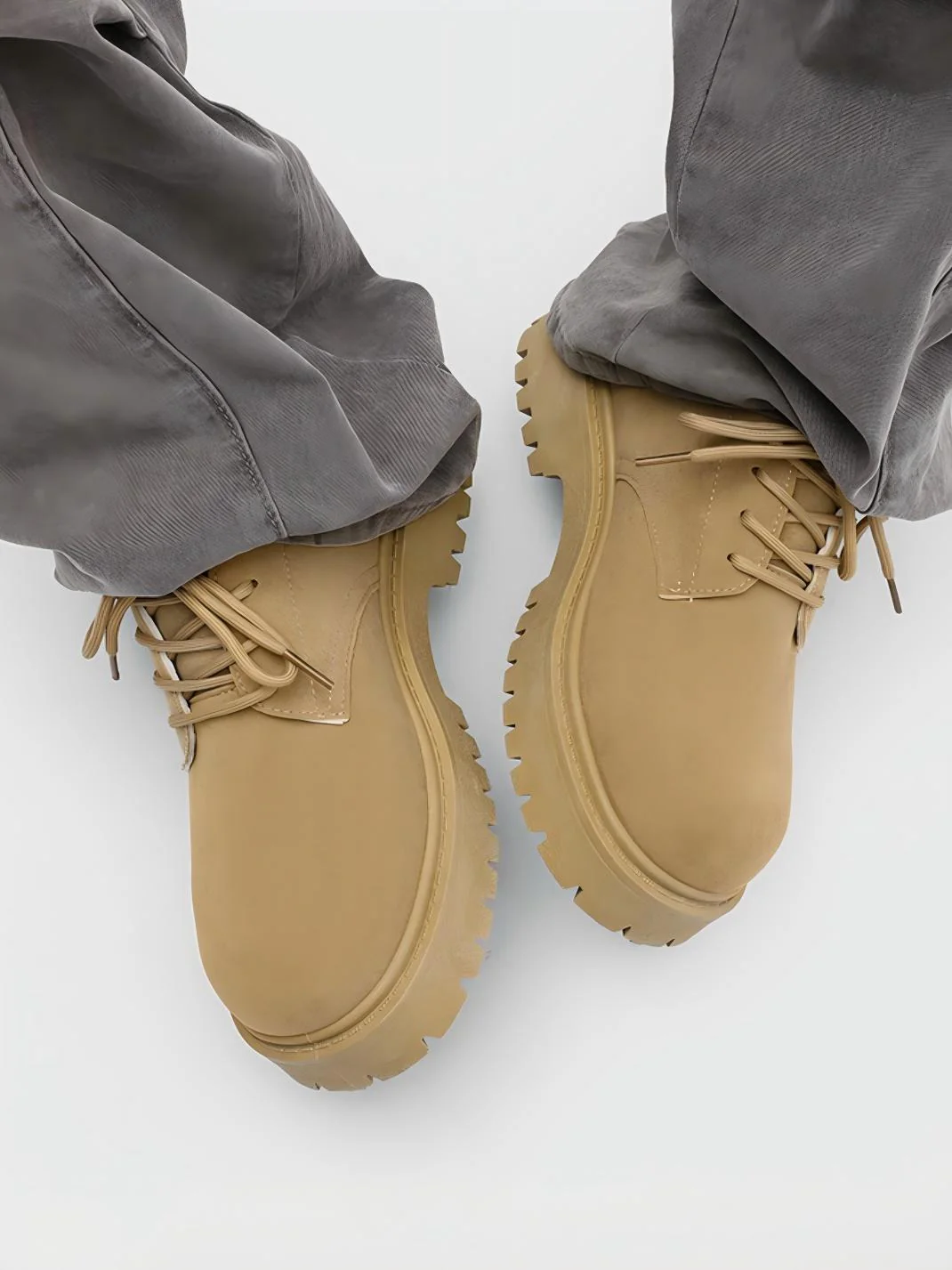 Suede Platform Derby Work Shoes - Image 4