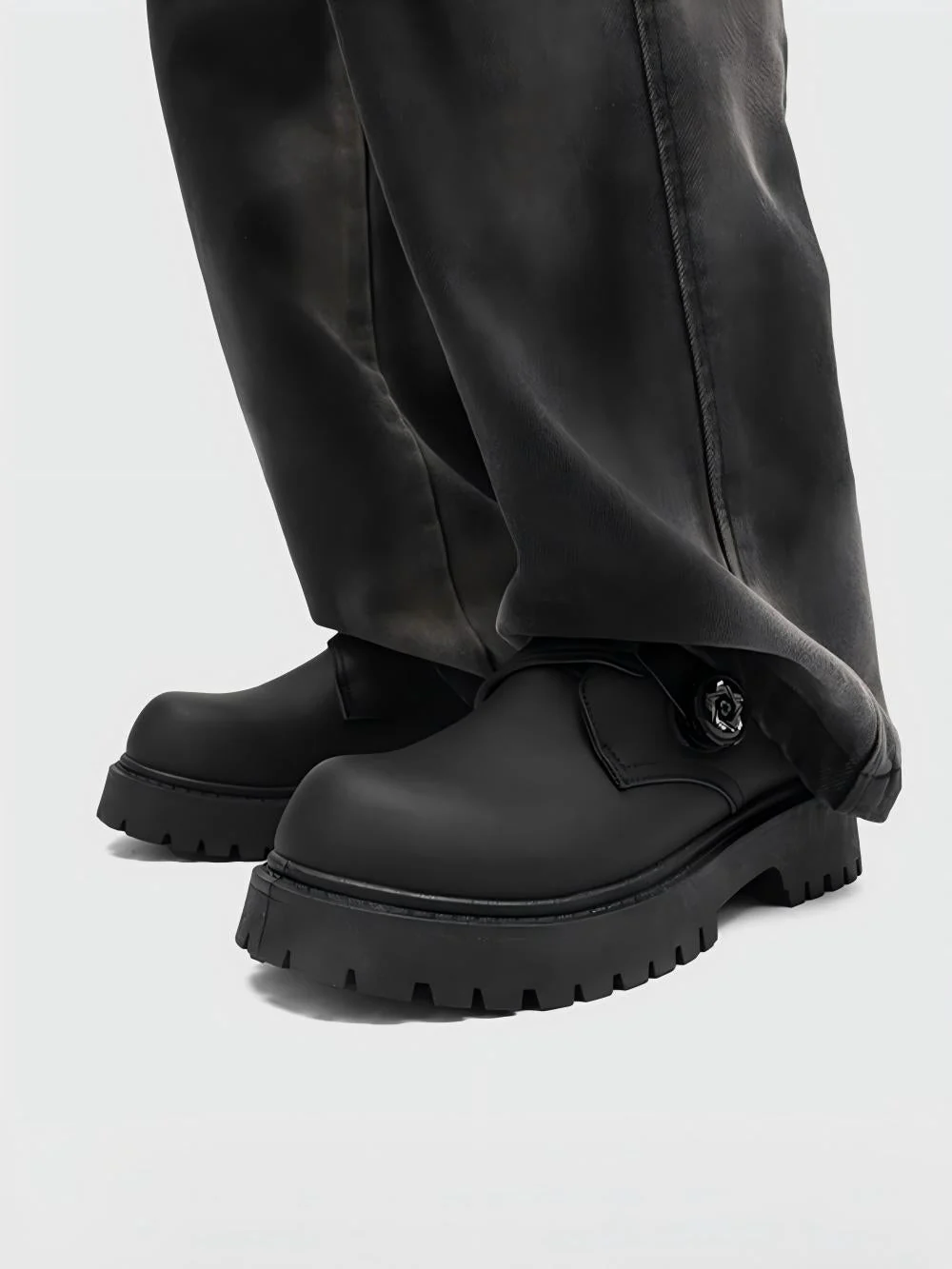 Big-head Retro Platform Derby Shoes - Image 5