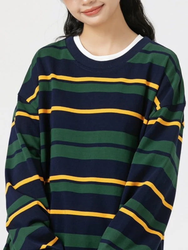 Stripes Crew Neck T-shirts - Image 6