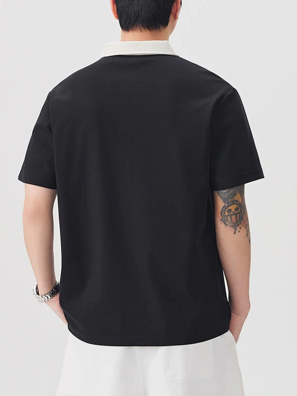 Color-blocked Leisure Polo Shirt - Image 3
