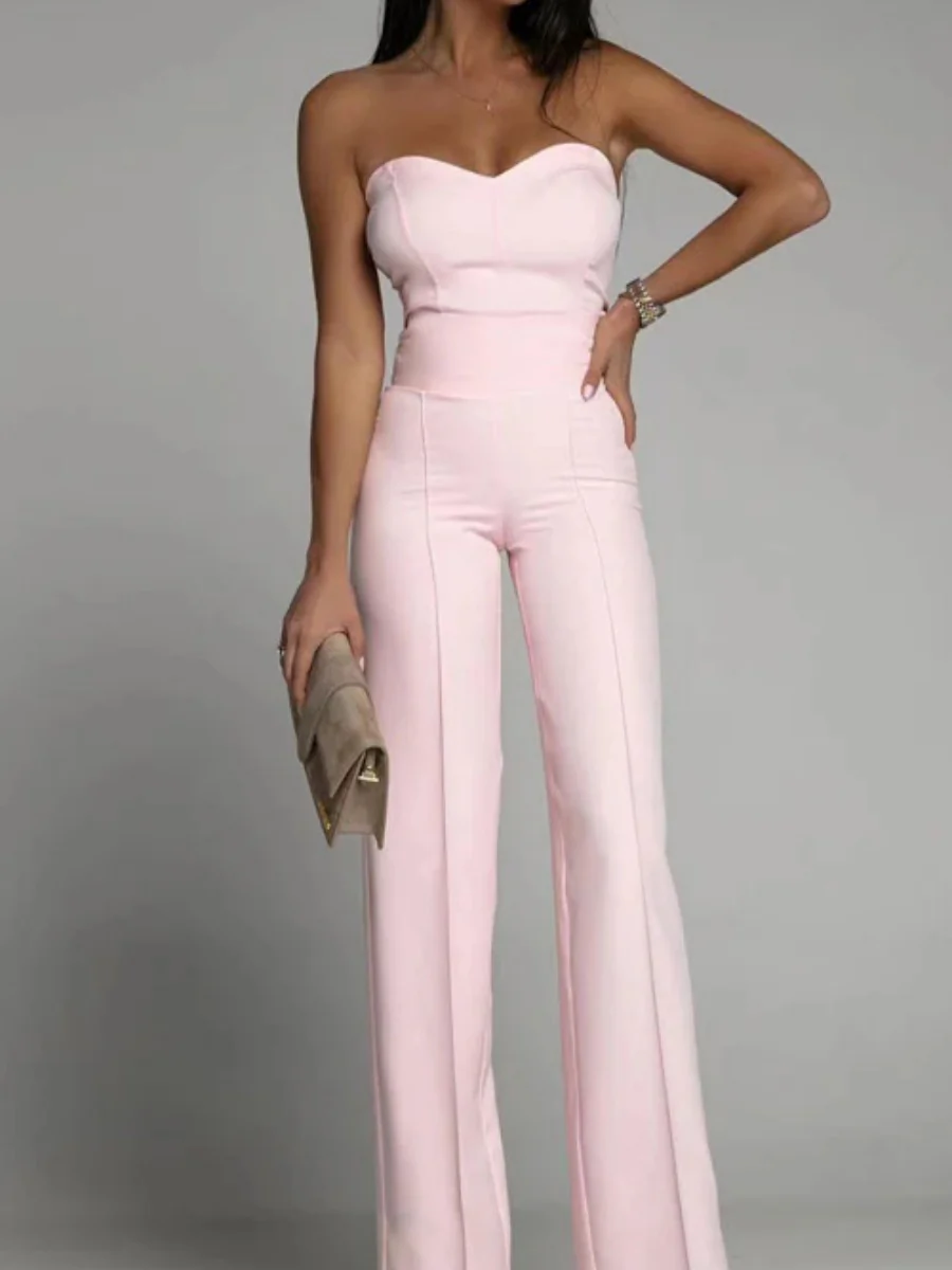 Sexy Slim-fitting Strapless Straight-leg Jumpsuit - Image 5