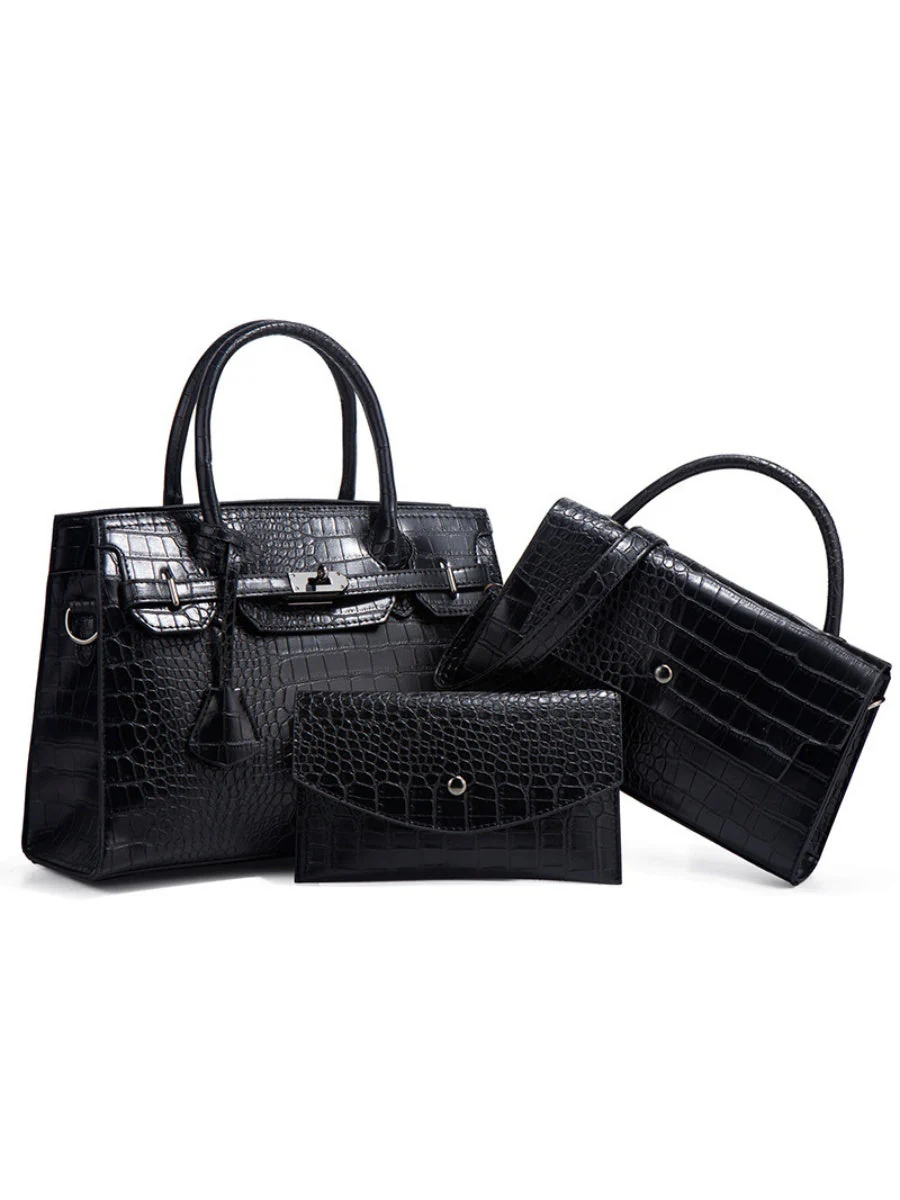 Crocodile-print Handbag 3-piece Set - Image 3