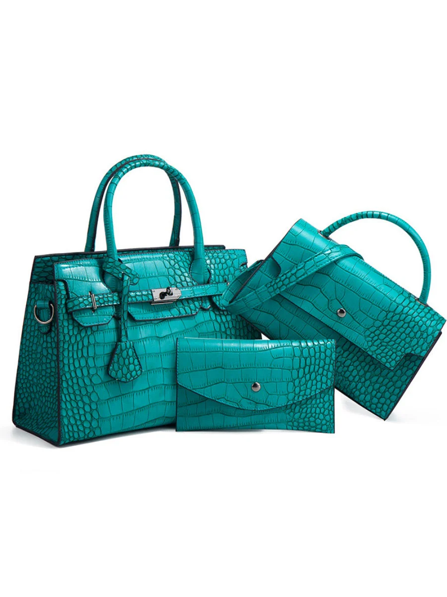 Crocodile-print Handbag 3-piece Set - Image 4