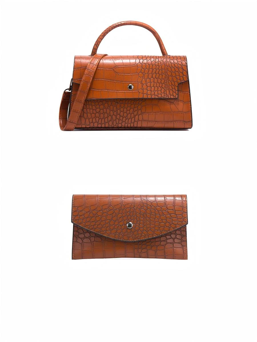Crocodile-print Handbag 3-piece Set - Image 8