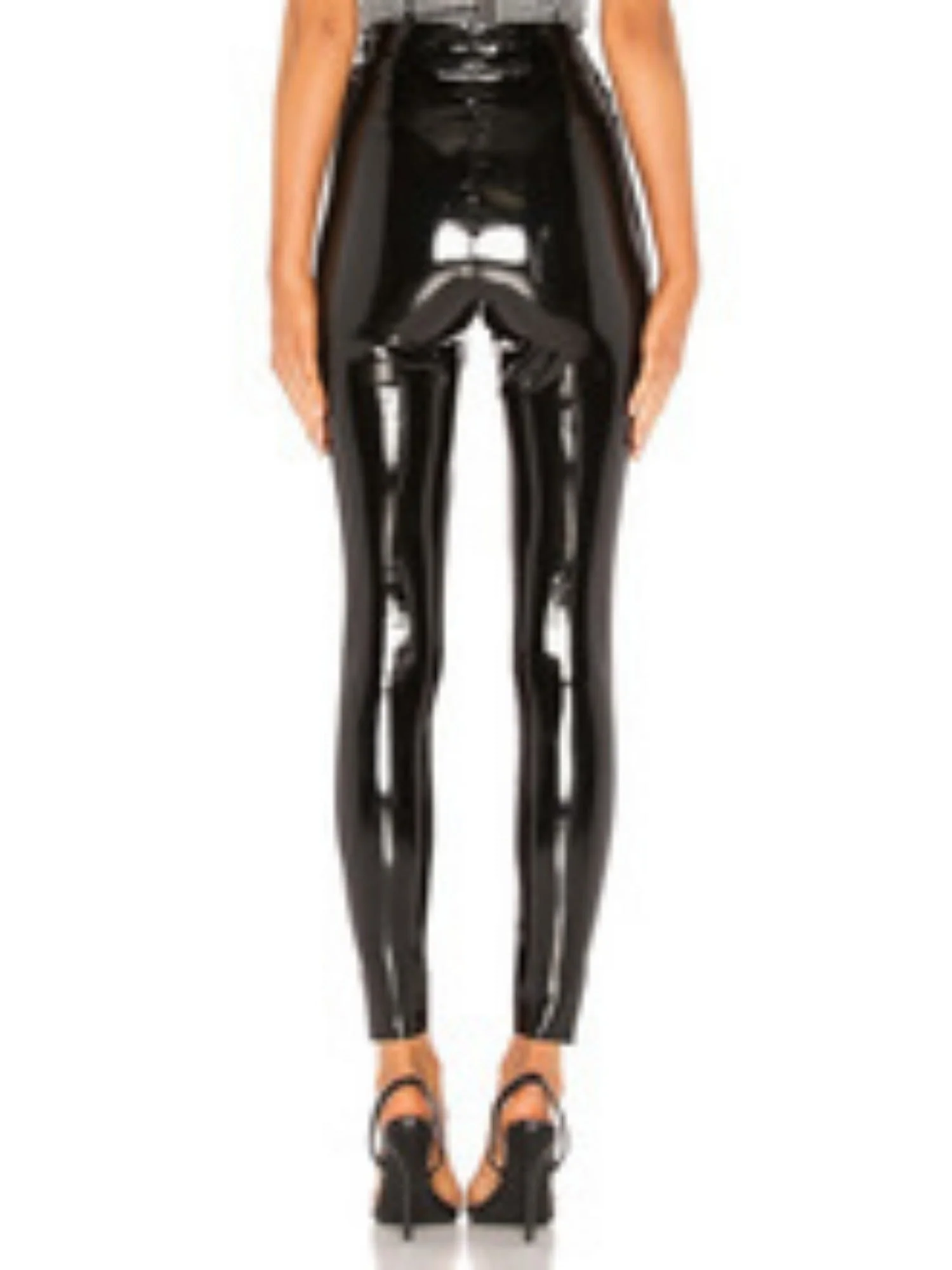 Glossy PU Leather Pencil Pants Pants - Image 3