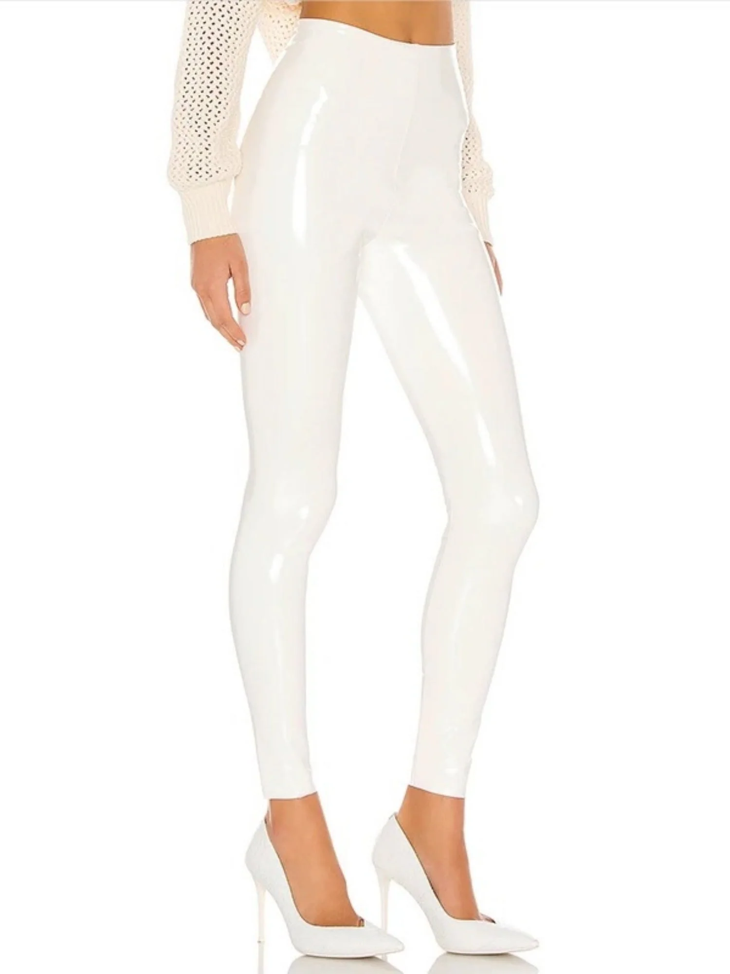 Glossy PU Leather Pencil Pants Pants - Image 5