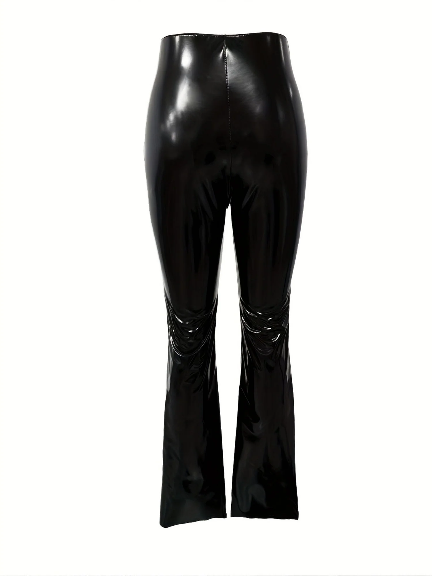 Glossy PU Leather Flared Trousers - Image 6