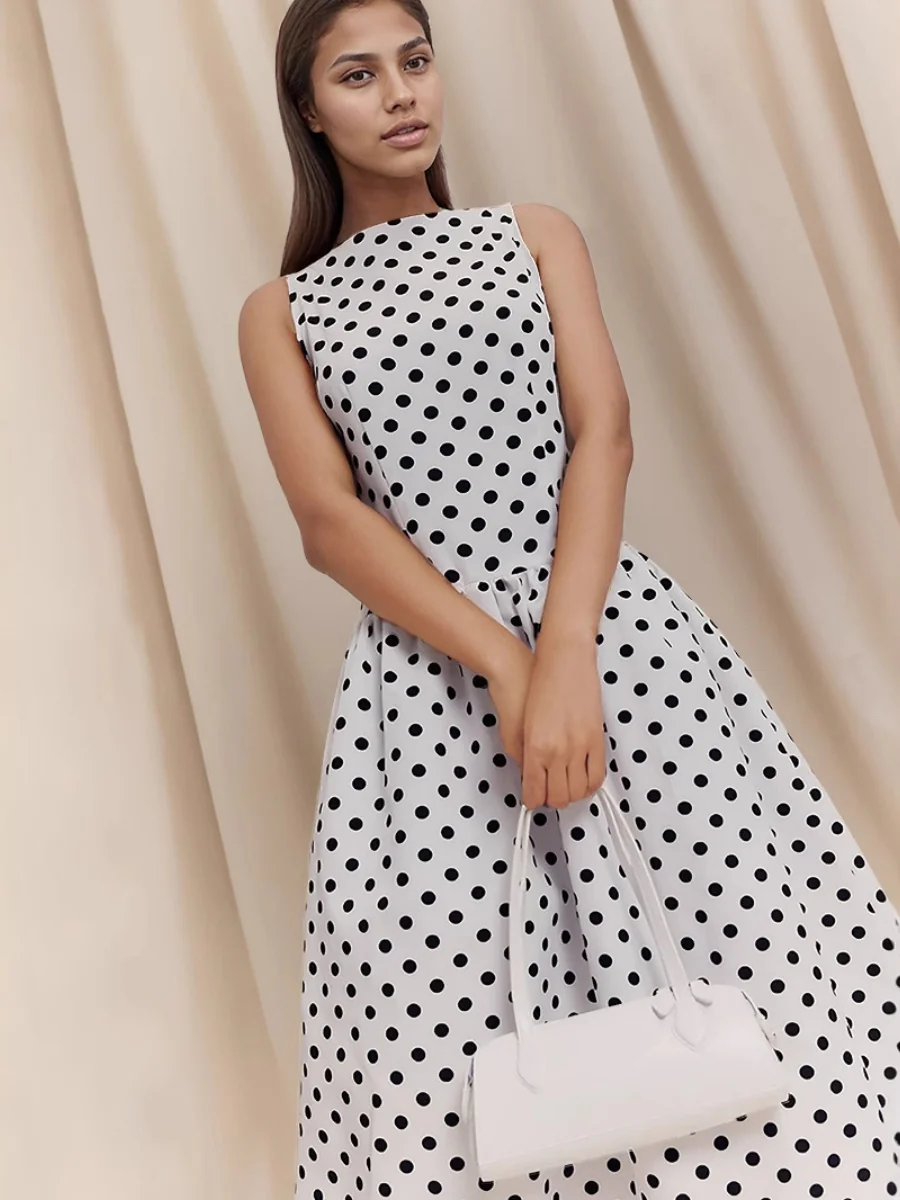 Sleeveless Polka Dots Dot Grace Maxi Dresses