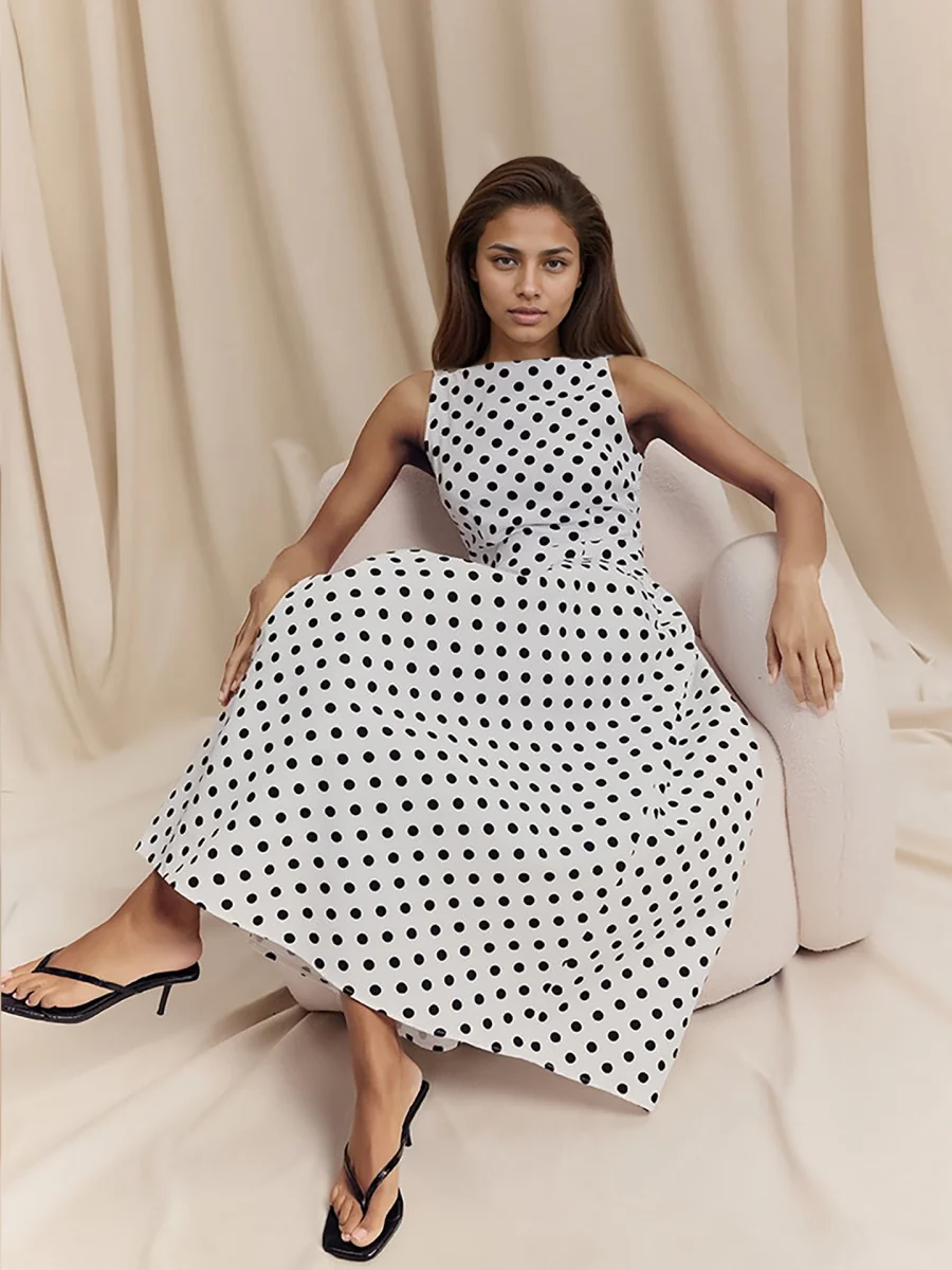 Sleeveless Polka Dots Dot Grace Maxi Dresses - Image 3