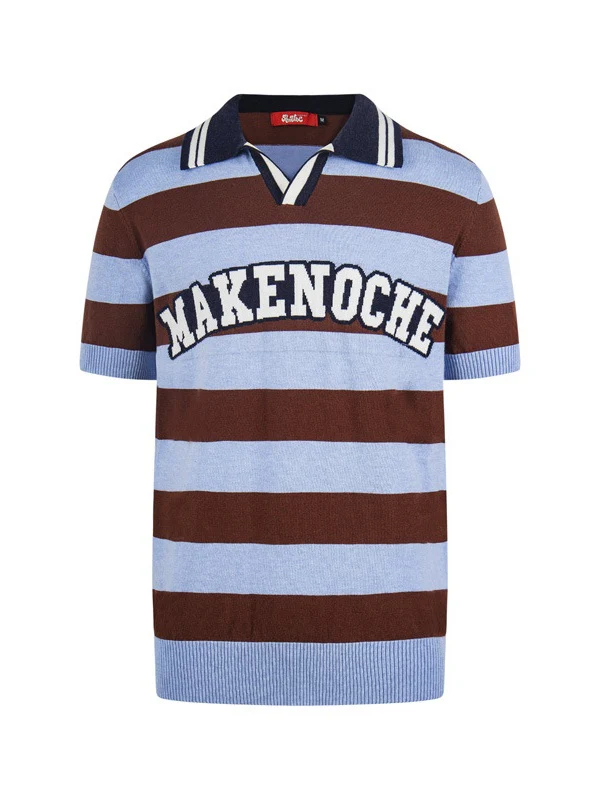 Retro College Style Color-blocked Stripes POLO Shirt - Image 4