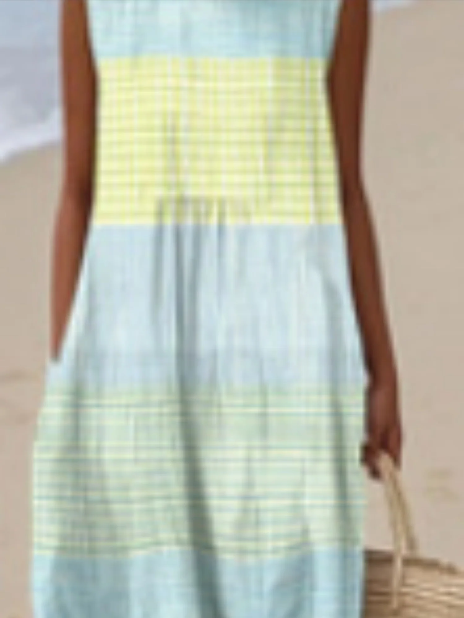 Printed Pocket Round Neck Sleeveless Maxi Dresses - Image 8