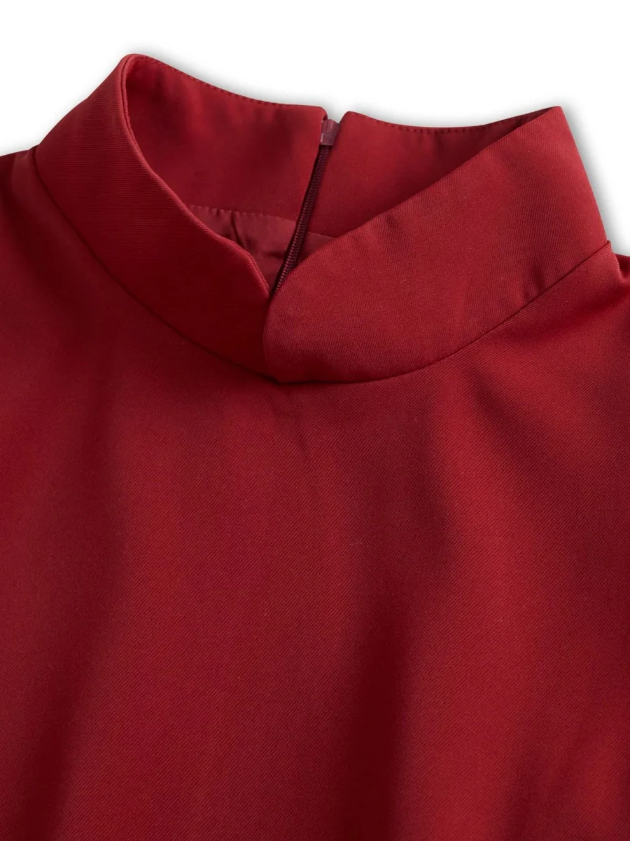 Grace White Hip-hugging Stand Collar Commuting Mini&Short Dresses - Image 5