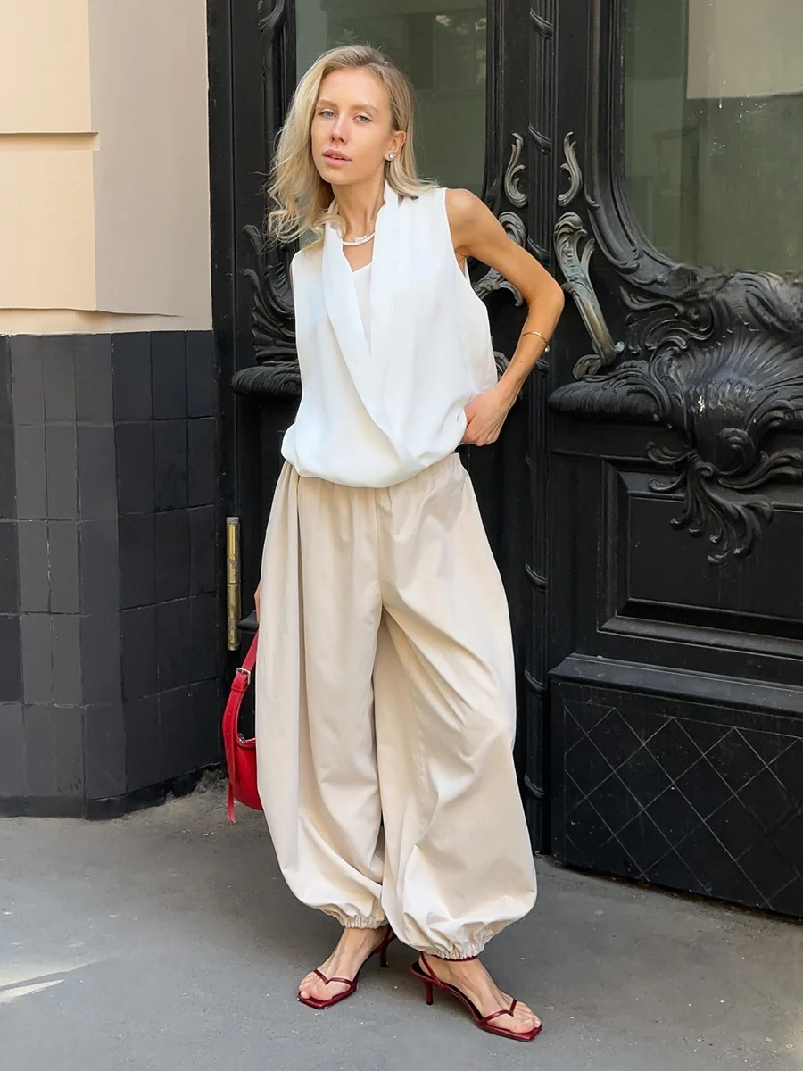 Pure Cotton Lantern Pants Color Loose-fit Comfort Pants - Image 17