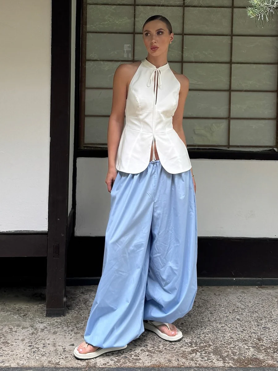 Pure Cotton Lantern Pants Color Loose-fit Comfort Pants - Image 2