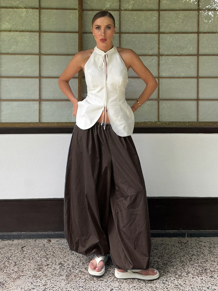 Pure Cotton Lantern Pants Color Loose-fit Comfort Pants - Image 26