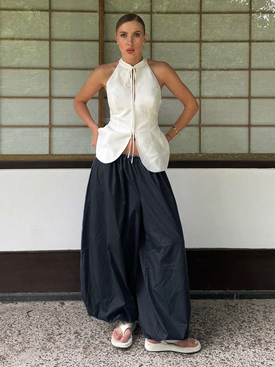 Pure Cotton Lantern Pants Color Loose-fit Comfort Pants - Image 27