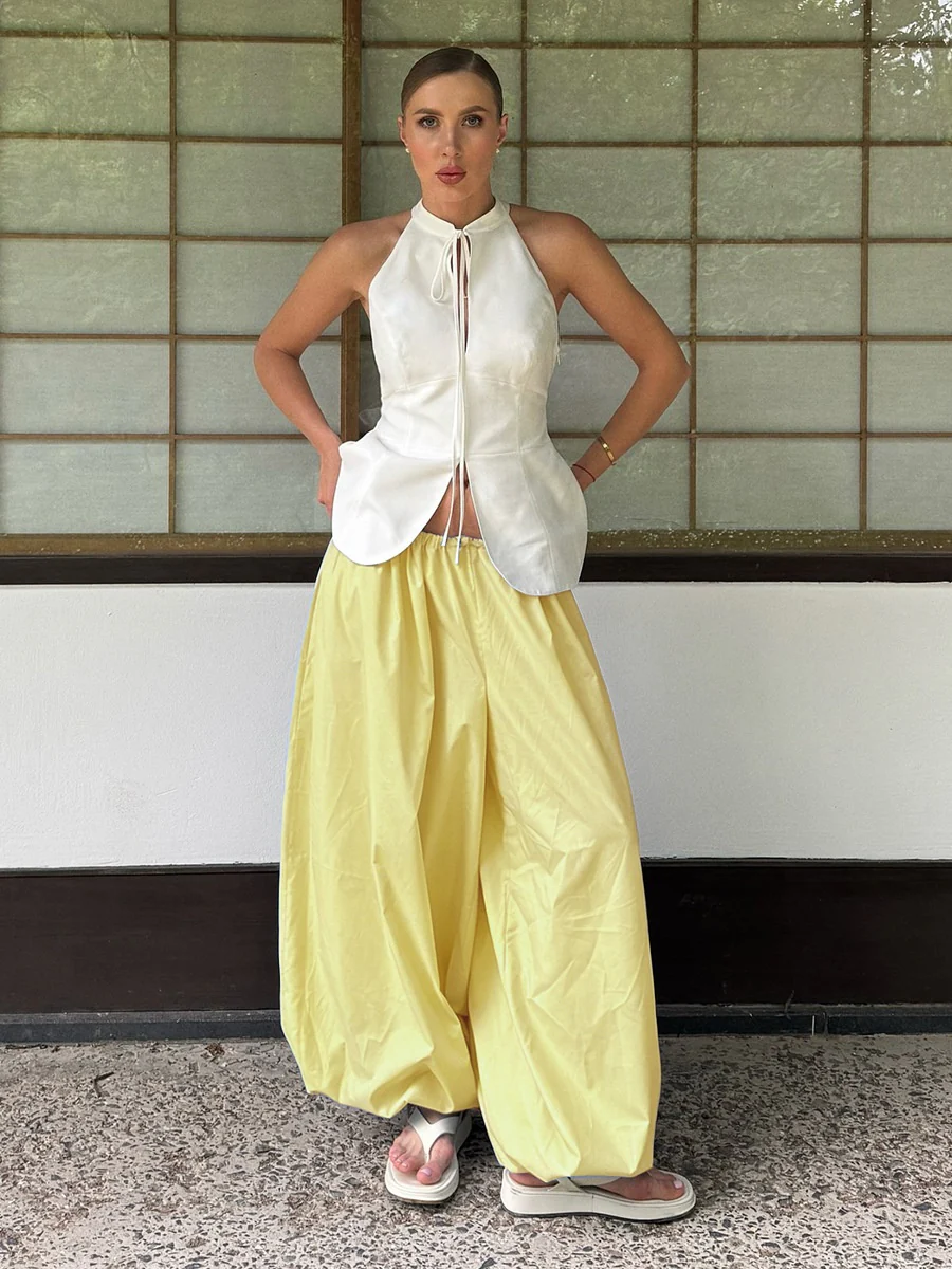 Pure Cotton Lantern Pants Color Loose-fit Comfort Pants - Image 28