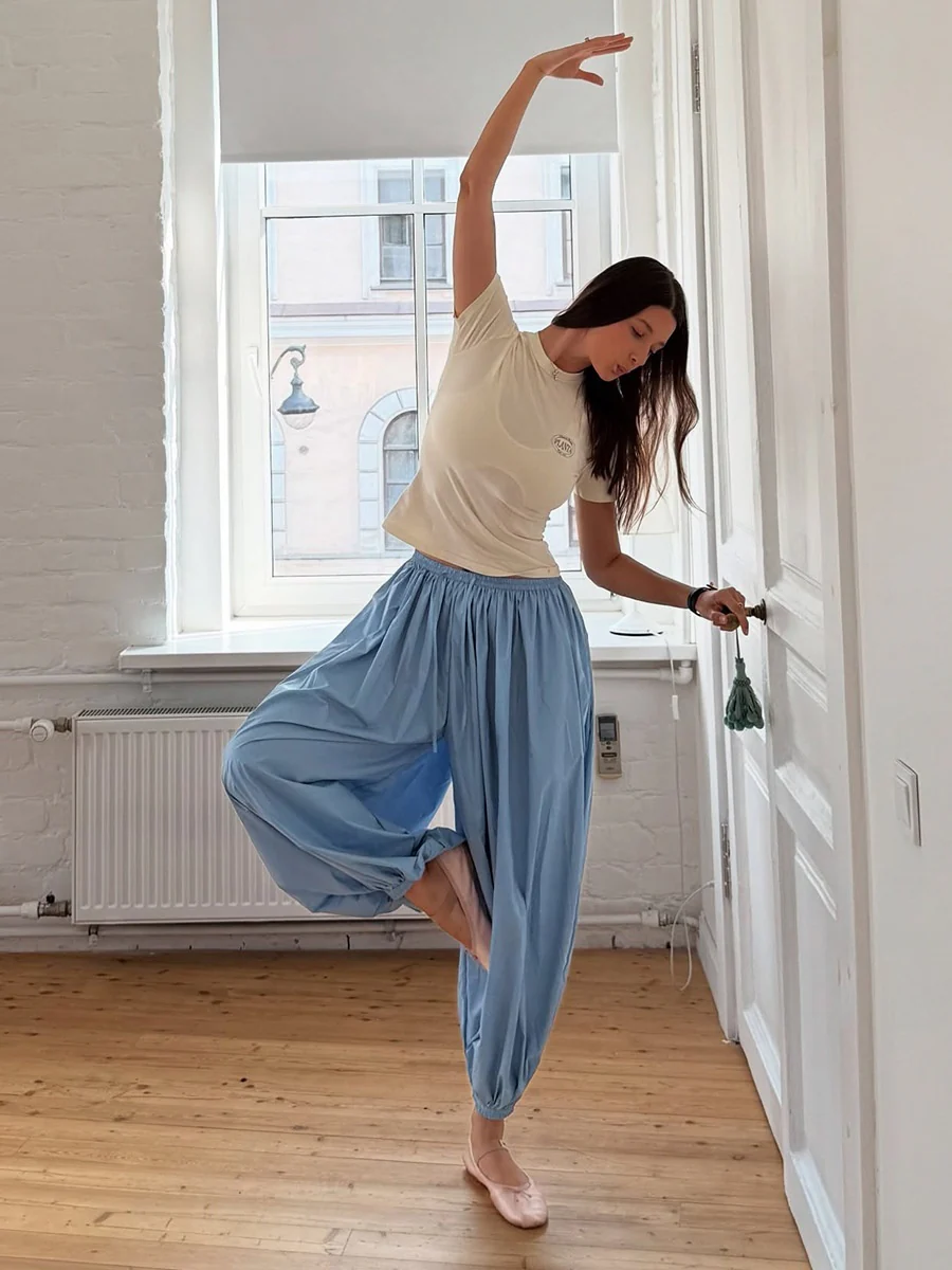 Pure Cotton Lantern Pants Color Loose-fit Comfort Pants - Image 4