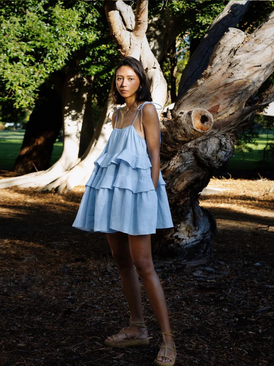 Pure Cotton Cake Skirt Backless Camisoles Beach Cover-up Mini&Short Dresses - Image 15