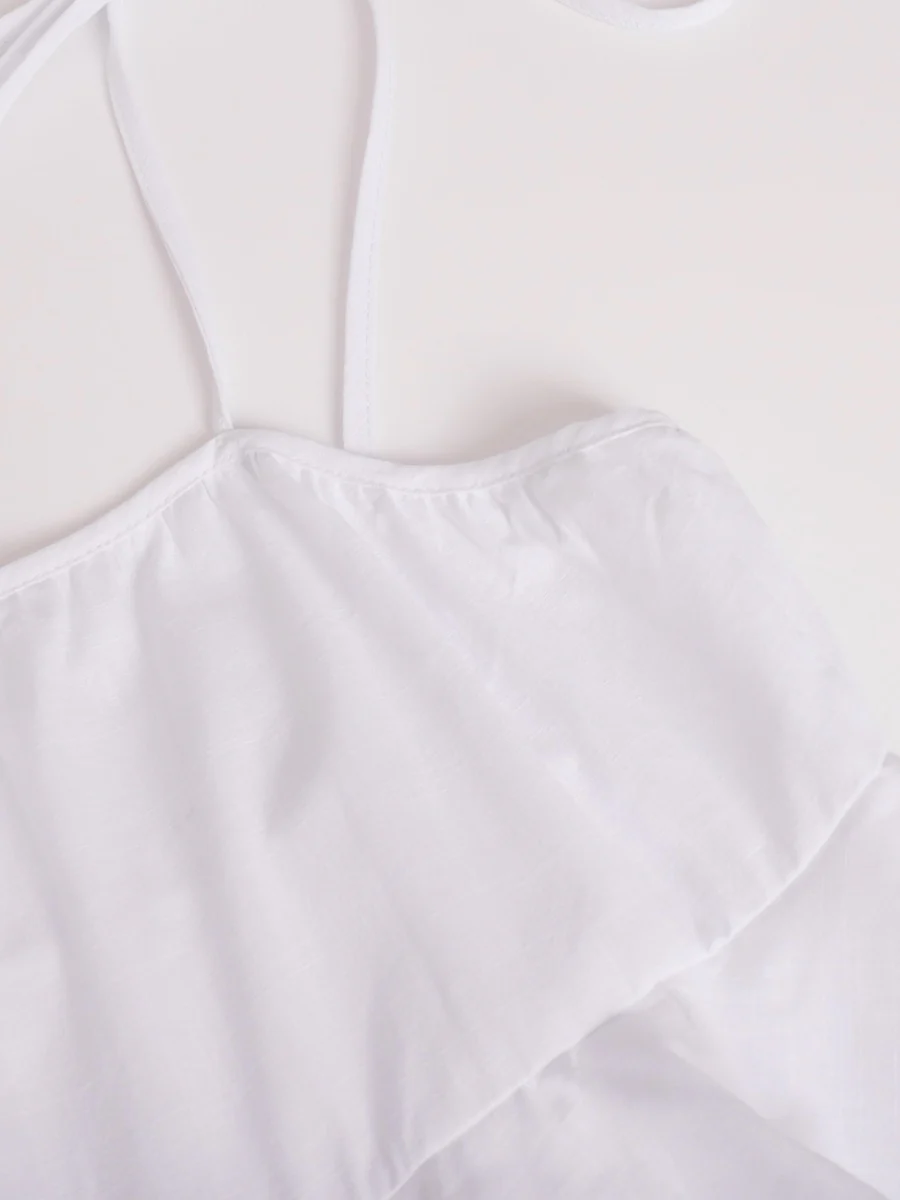 Pure Cotton Cake Skirt Backless Camisoles Beach Cover-up Mini&Short Dresses - Image 20