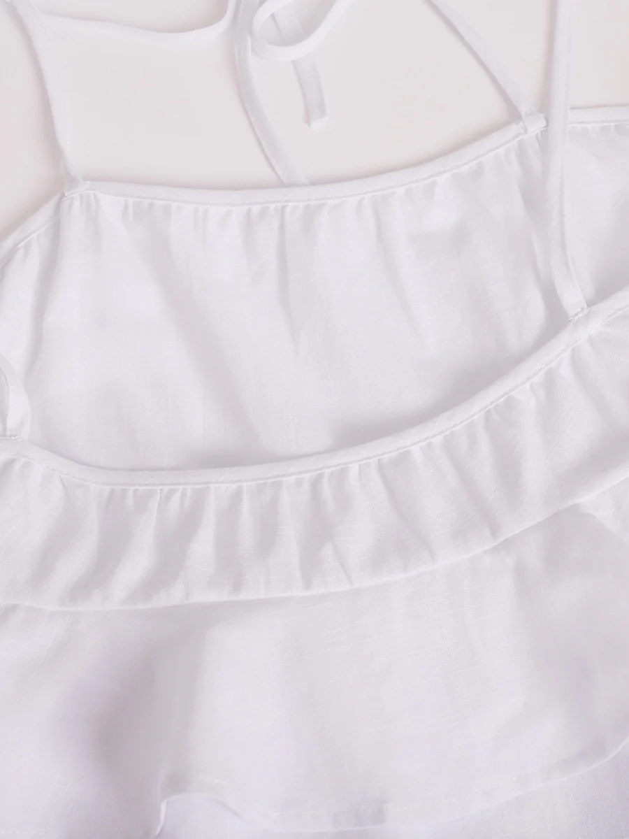 Pure Cotton Cake Skirt Backless Camisoles Beach Cover-up Mini&Short Dresses - Image 21