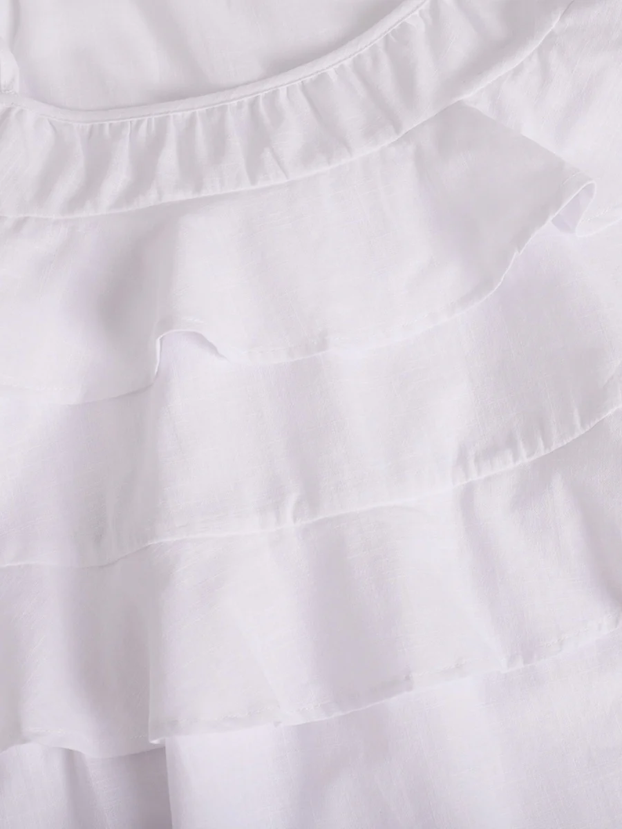 Pure Cotton Cake Skirt Backless Camisoles Beach Cover-up Mini&Short Dresses - Image 22