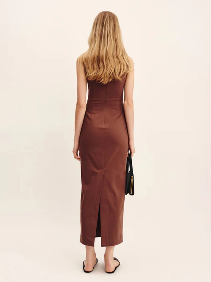 Square Collar Cotton And Linen Camisoles Leisure Temperament Maxi Dresses - Image 13