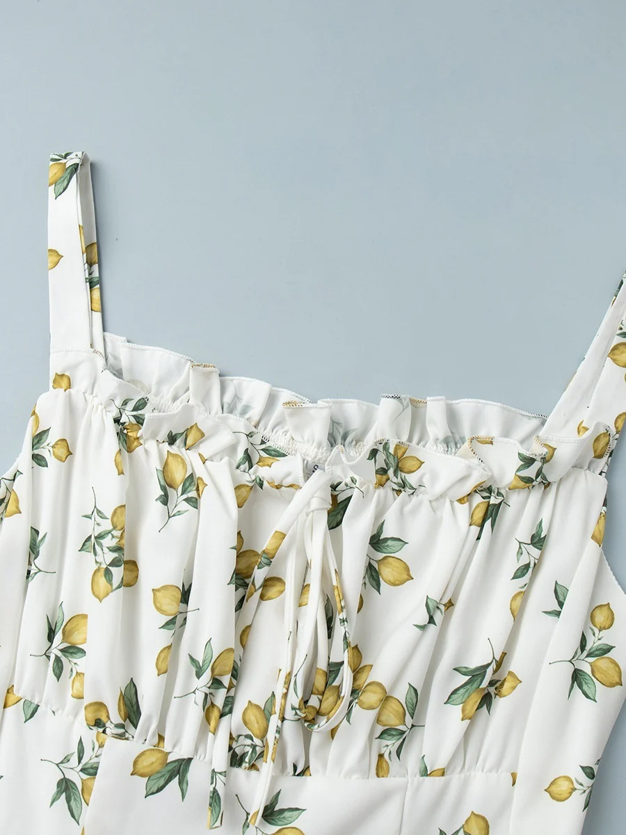 Floral Printed Camisoles High Waist Slit Maxi Dresses - Image 18