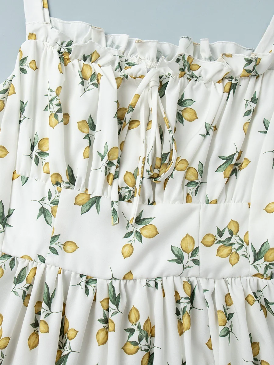 Floral Printed Camisoles High Waist Slit Maxi Dresses - Image 20