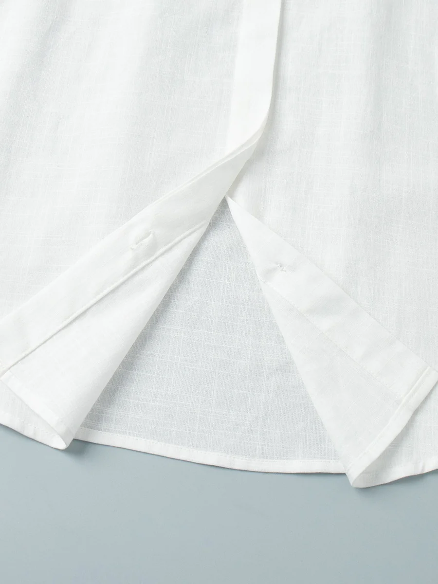 Pure Cotton Lapel Hip-hugging Shirts Mini&Short Dresses - Image 32