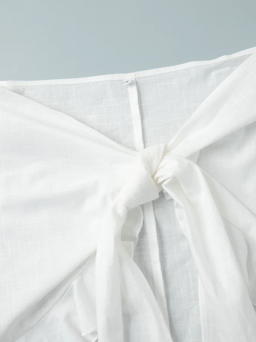Pure Cotton Lapel Hip-hugging Shirts Mini&Short Dresses - Image 35