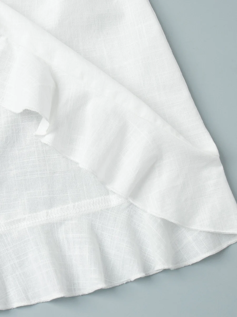 Pure Cotton Lapel Hip-hugging Shirts Mini&Short Dresses - Image 37