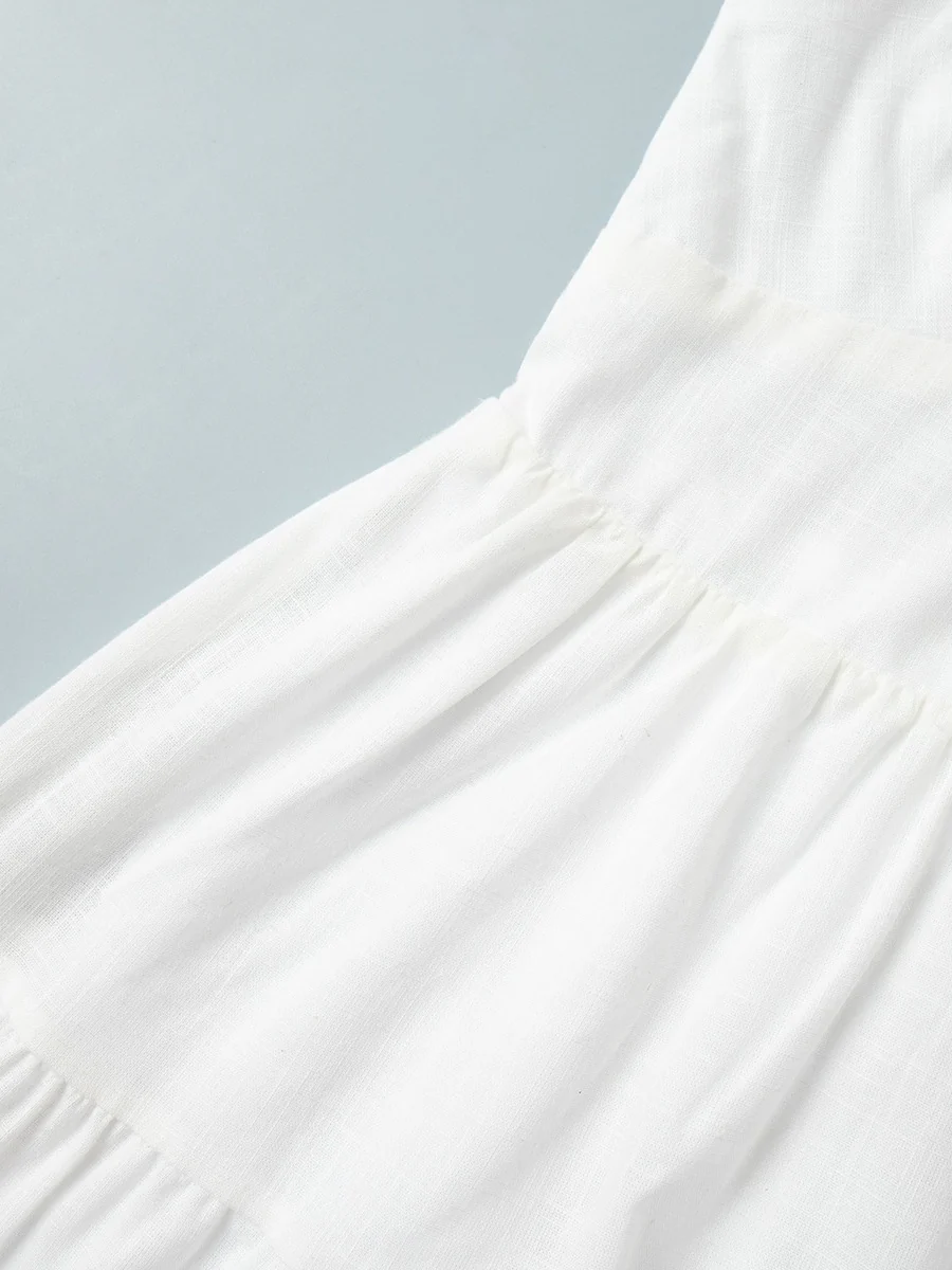 Pure Cotton Sexy Backless Exclusive Beach Mini&Short Dresses - Image 9