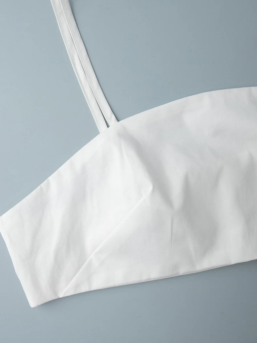 Pure Cotton Strapless Bra Jacket High-waisted Long Skirt Vacation Package 2-piece Sets - Image 30