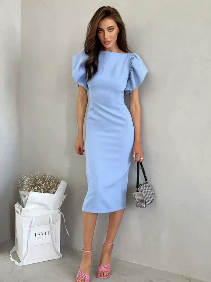 Slits Hip-hugging Commuting Midi Dresses - Image 4