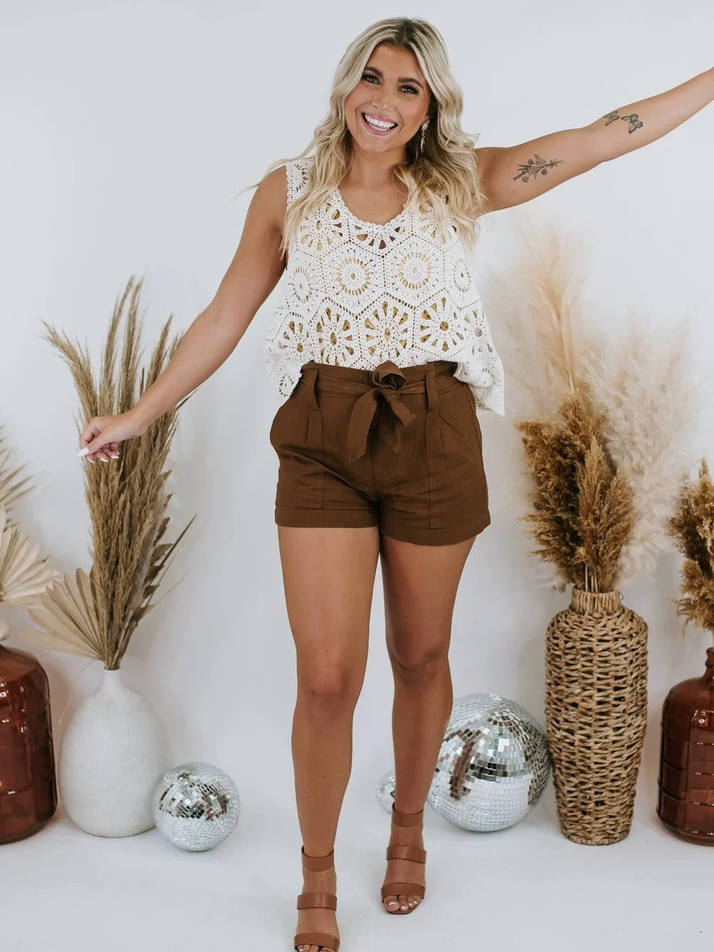 Loose Crochet Vest Sheer Top - Image 5