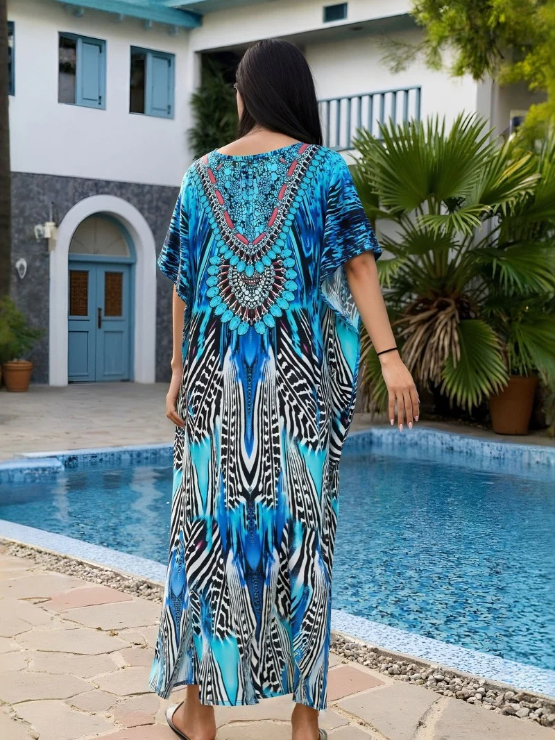Resort-style Printed Loose Beachwear - Image 3