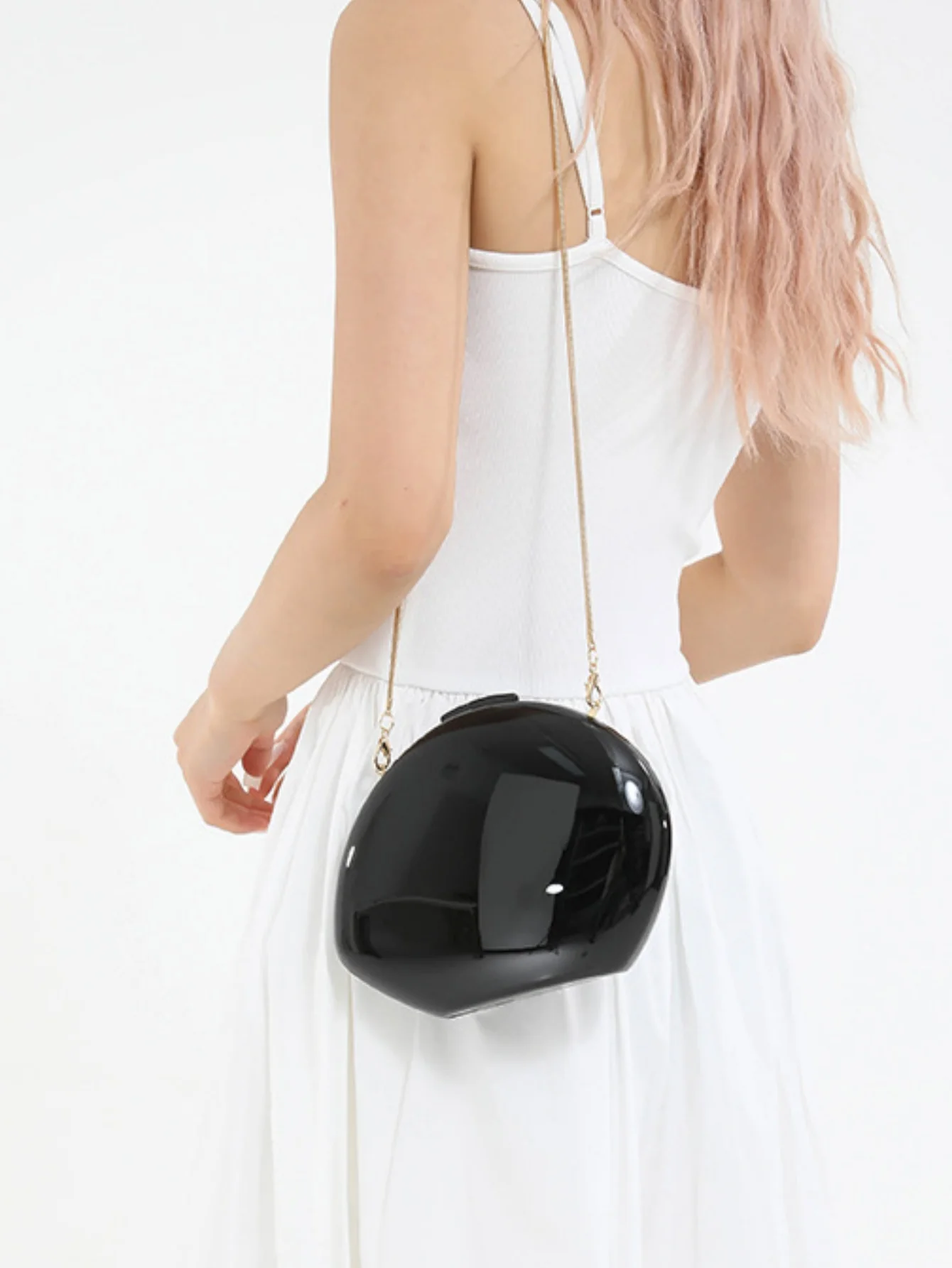 Mirrored Acrylic Evening Fashion Shoulder/Crossbody Bag - Image 3