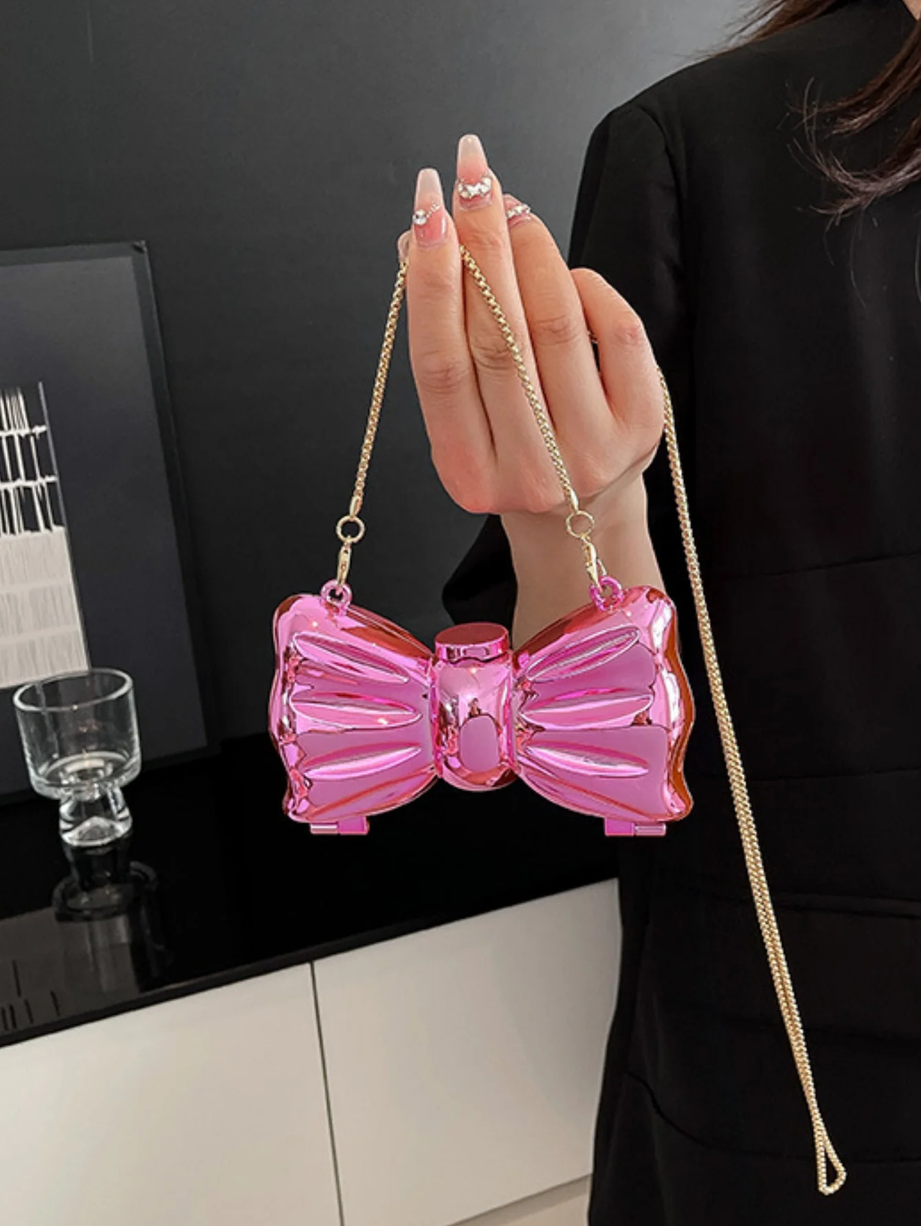 Miniature Bow Evening Chain Shoulder/crossbody Bag - Image 6