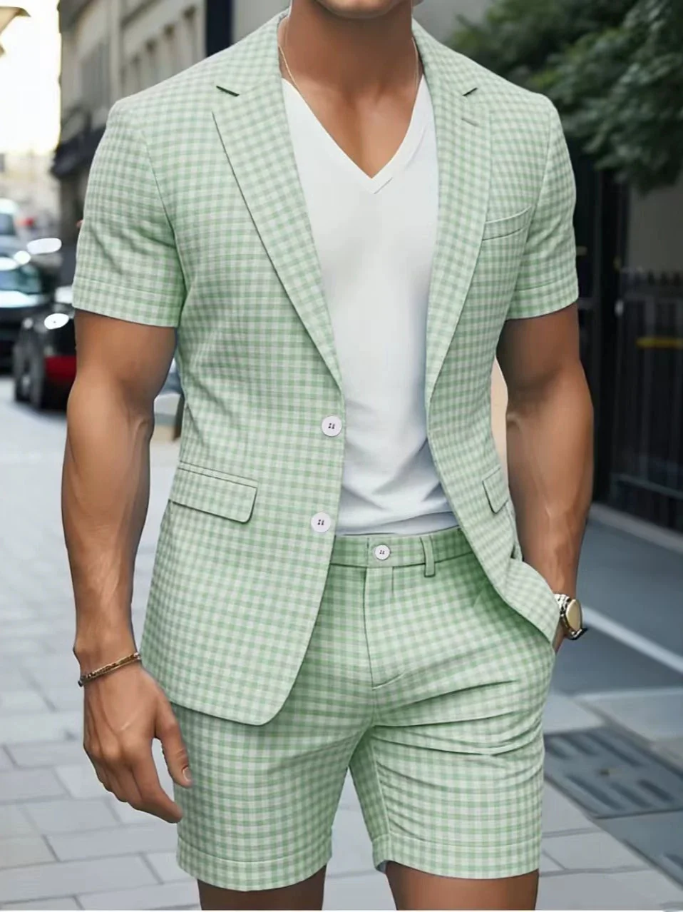 Light Business Leisure Plaid Suit Set 2-piece Sets - Image 5