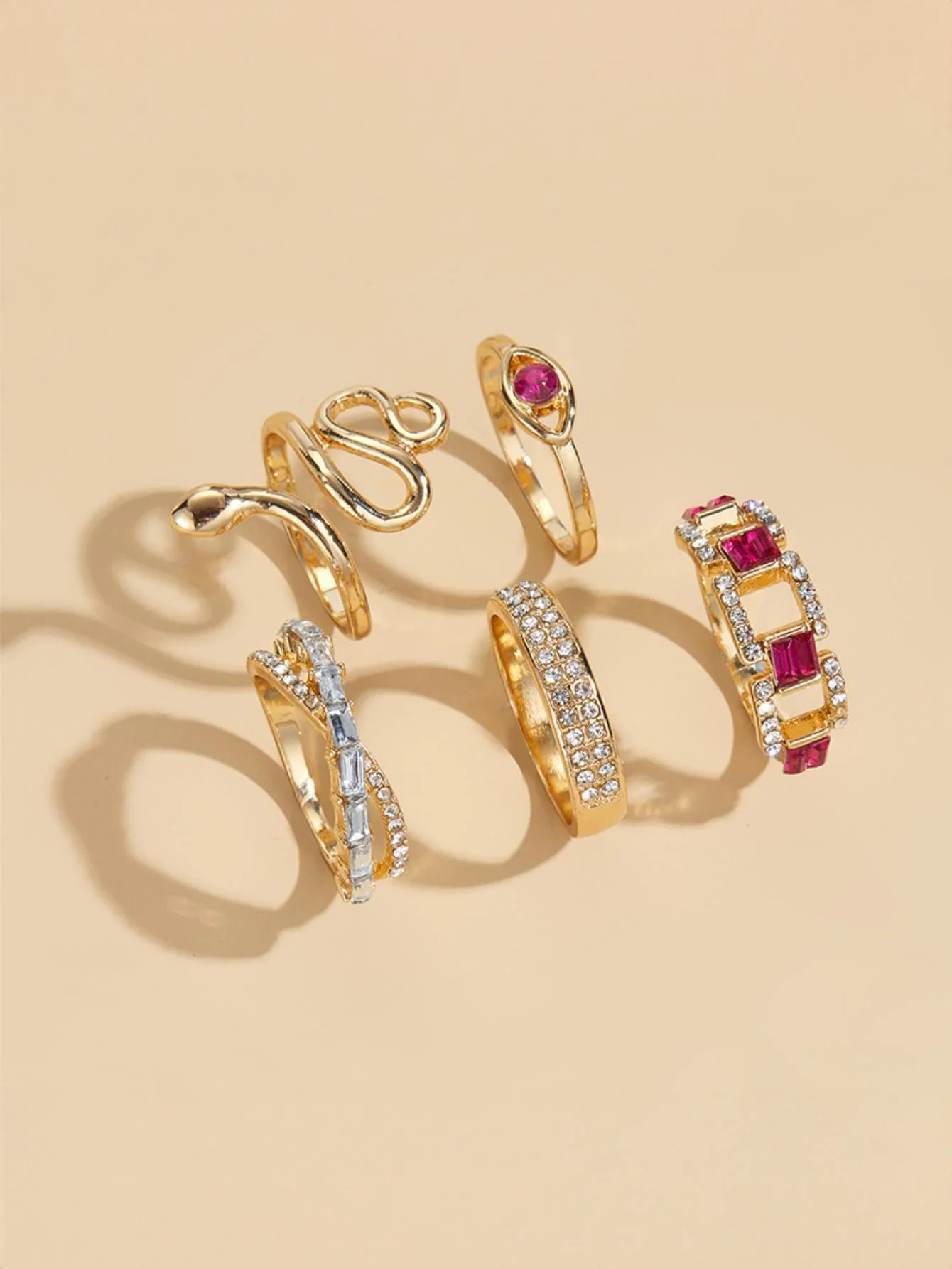 Diamond-encrusted Snake Ring Set - Image 2