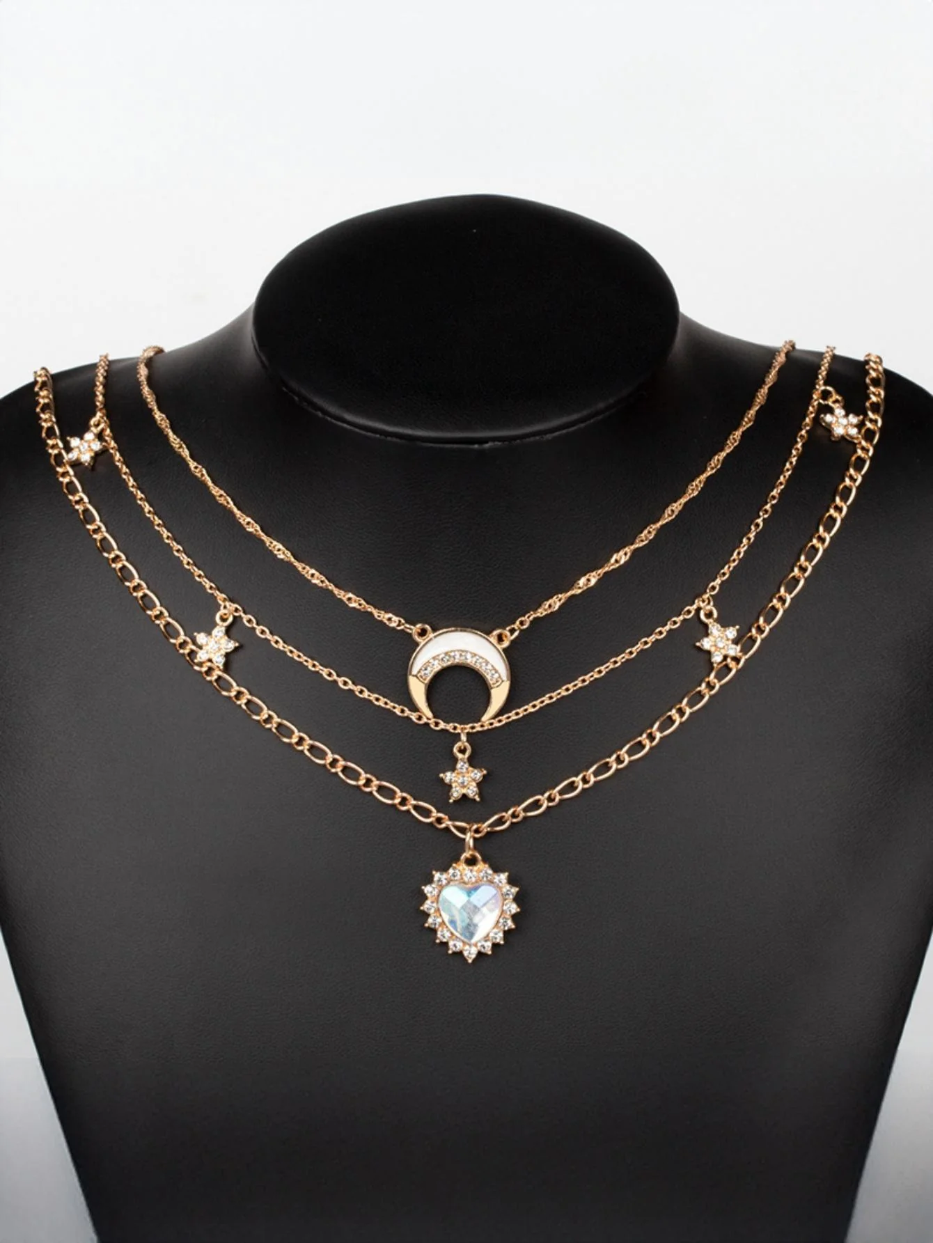 Multi-Heart Moon Alloy Necklace - Image 2