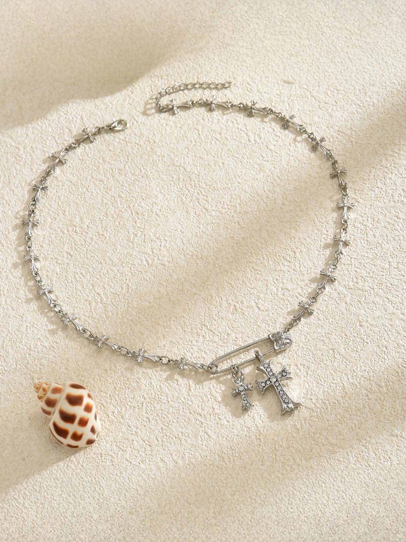 Brooch Cross Necklace - Image 4