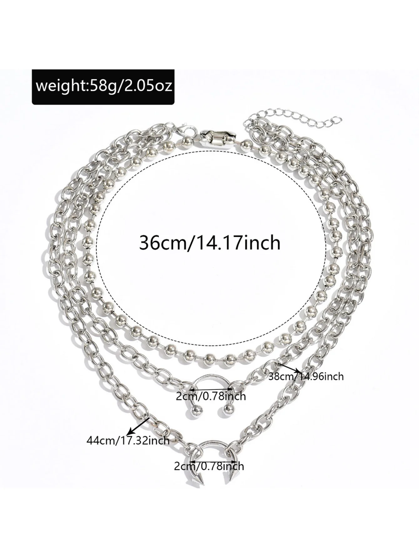 Hip-hop Punk Style Multi-layered Pendant Necklace - Image 6