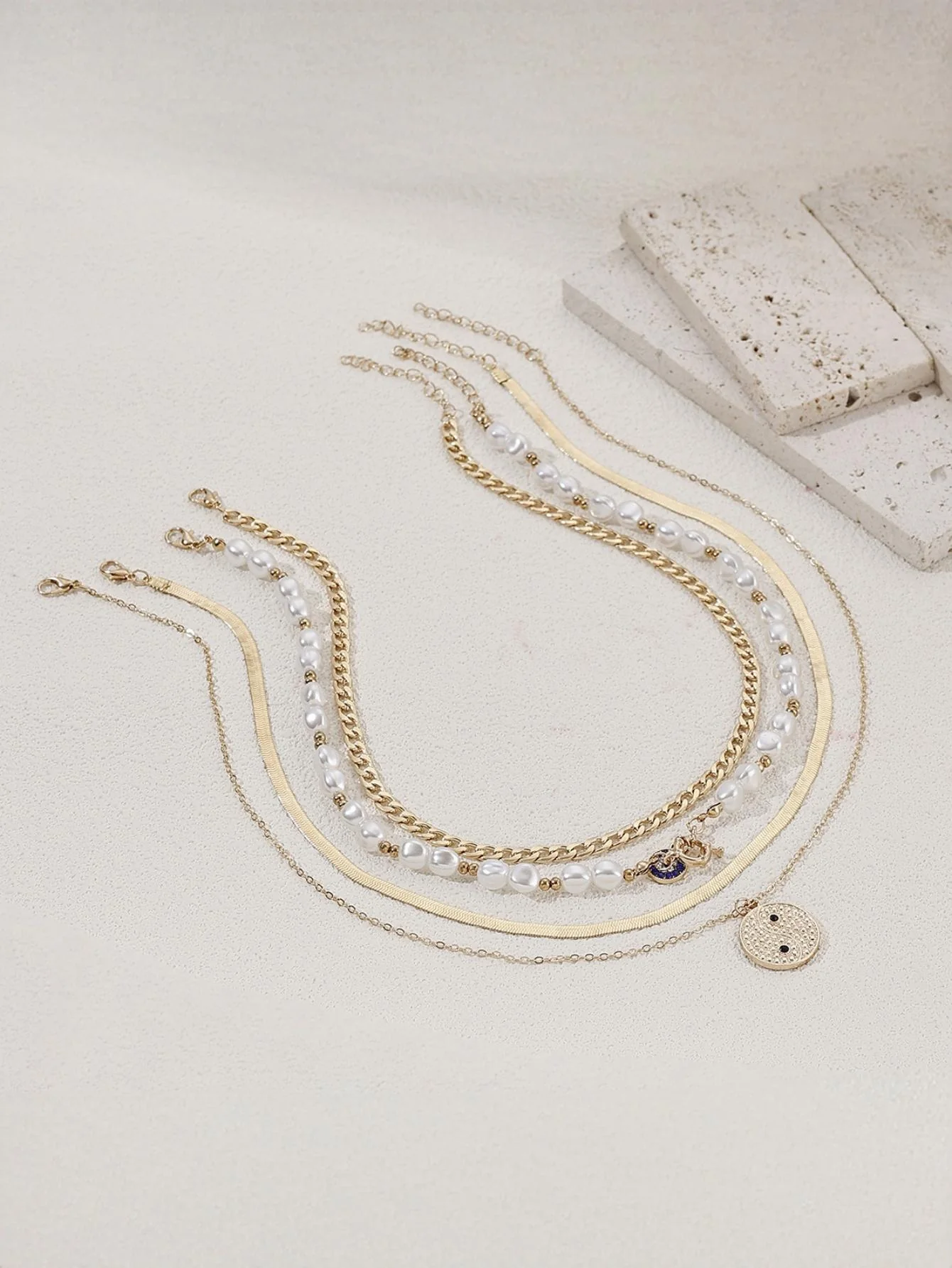 Round Tag Multi-layer Necklace - Image 3