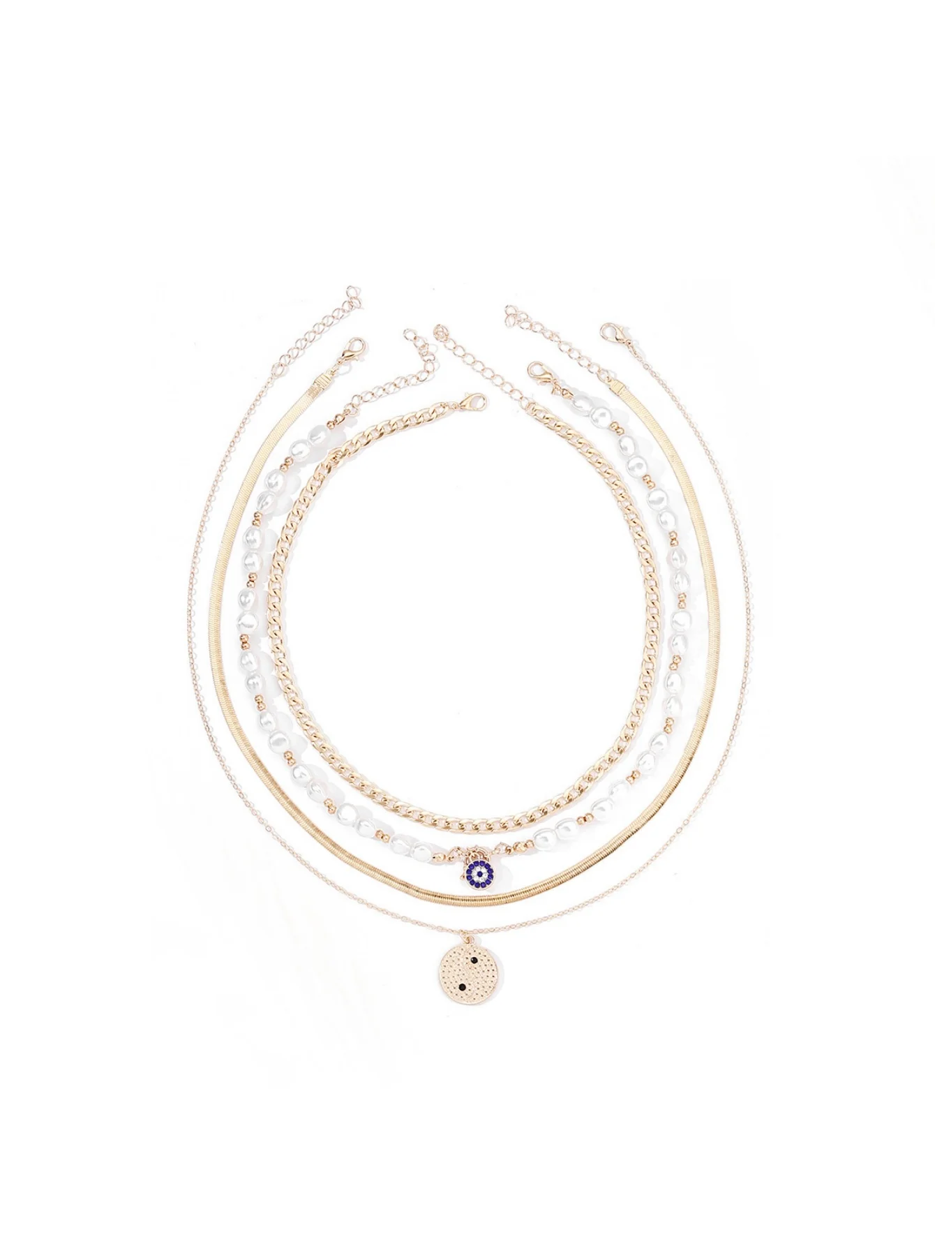 Round Tag Multi-layer Necklace - Image 4